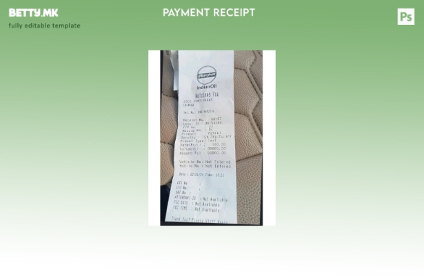 Модерен стил Шаблон за проверка на плаќање на индиската нафтена компанија